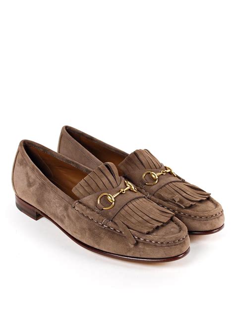 vintage gucci loafer suede|Gucci fringe loafer.